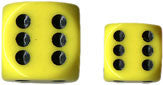 Chessex: Yellow/Black Opaque 12Ct D6 Dice Set: 16mm Dice & Gaming Accessories Chessex