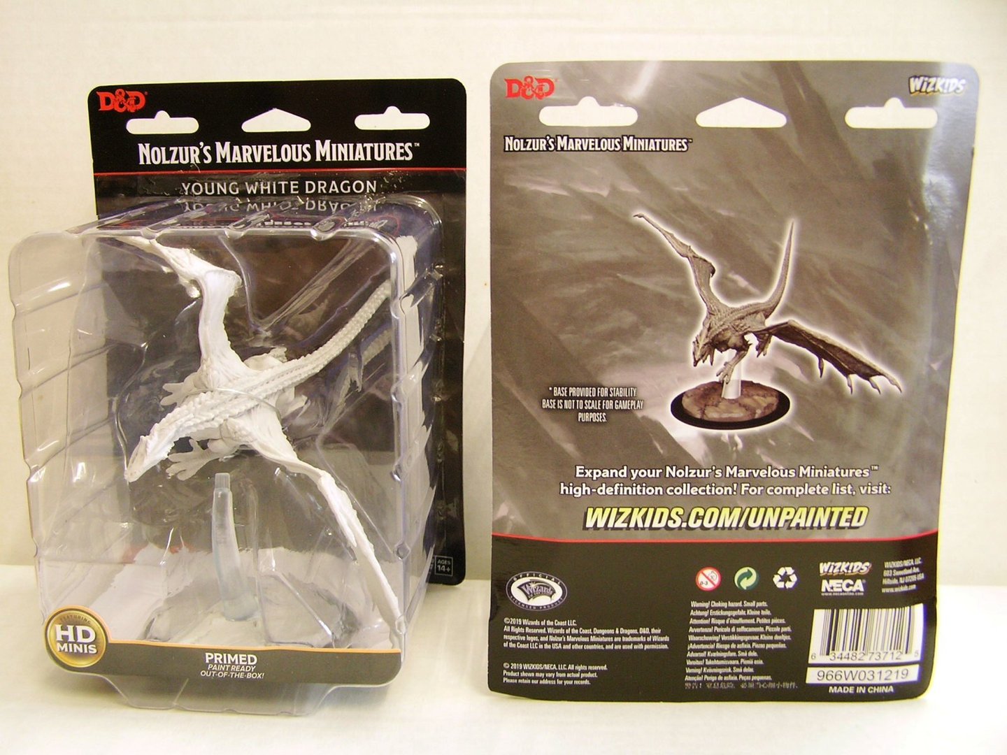 D&D Nolzur's Marvelous Miniatures: W9 Young White Dragon Unpainted Miniatures WizKids