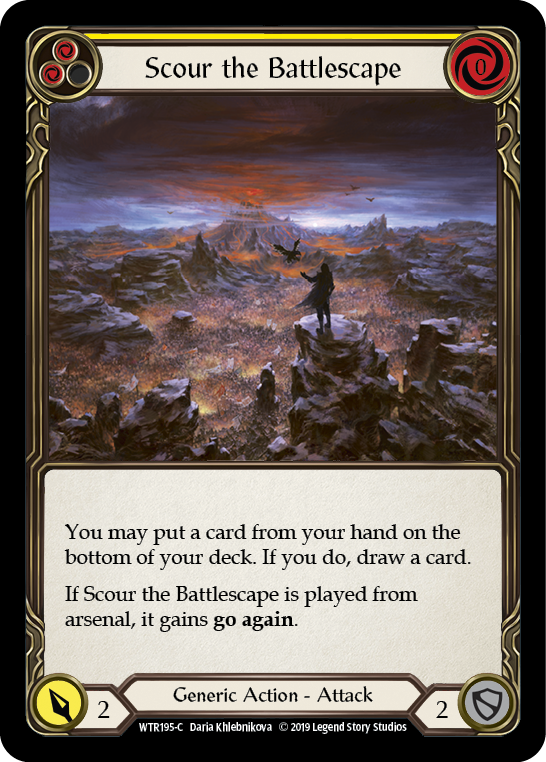 Scour the Battlescape (Yellow) [WTR195-C] Alpha Print Rainbow Foil Flesh And Blood Single Flesh And Blood   