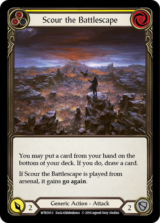 Scour the Battlescape (Yellow) [WTR195-C] Alpha Print Rainbow Foil Flesh And Blood Single Flesh And Blood   