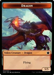 Dragon (002) // Zombie Double-Sided Token [Tokens] Game Night 2019 Tokens MTG Single Magic: The Gathering