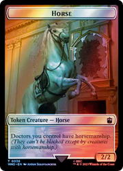 Horse // Clue (0053) Double-Sided Token (Surge Foil) [Tokens] Doctor Who Tokens MTG Single Magic: The Gathering
