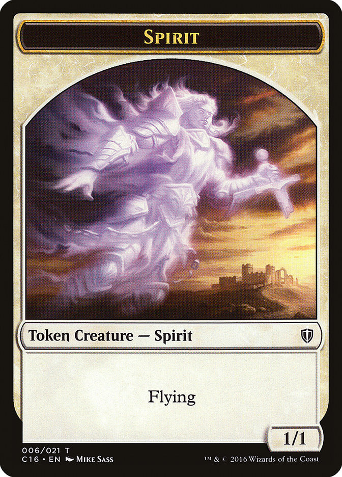 Spirit (001) // Spirit (006) Double-Sided Token [Tokens] Commander 2016 Tokens MTG Single Magic: The Gathering