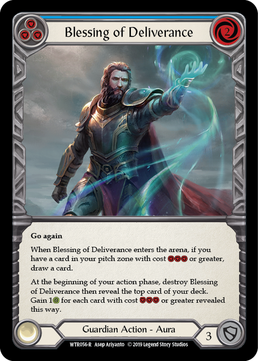 Blessing of Deliverance (Blue) [WTR056-R] Alpha Print Rainbow Foil Flesh And Blood Single Flesh And Blood   