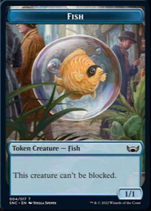 Fish // Spirit Double-Sided Token [Tokens] Streets of New Capenna Tokens MTG Single Magic: The Gathering
