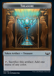 Treasure (017) // Rogue Double-Sided Token [Tokens] Streets of New Capenna Tokens MTG Single Magic: The Gathering
