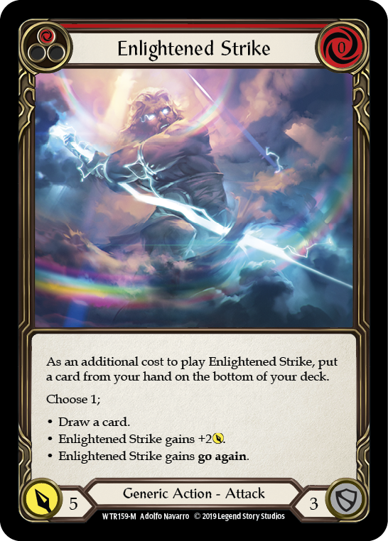 Enlightened Strike [WTR159-M] Alpha Print Rainbow Foil Flesh And Blood Single Flesh And Blood   