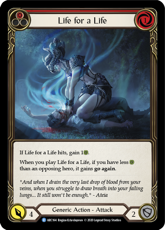 Life for a Life (Red) [ARC164] Unlimited Edition Rainbow Foil Flesh And Blood Single Flesh And Blood   