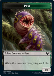 Spirit // Pest Double-Sided Token [Tokens] Strixhaven: School of Mages Tokens MTG Single Magic: The Gathering