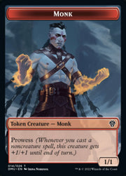 Bird (002) // Monk Double-Sided Token [Tokens] Dominaria United Tokens MTG Single Magic: The Gathering