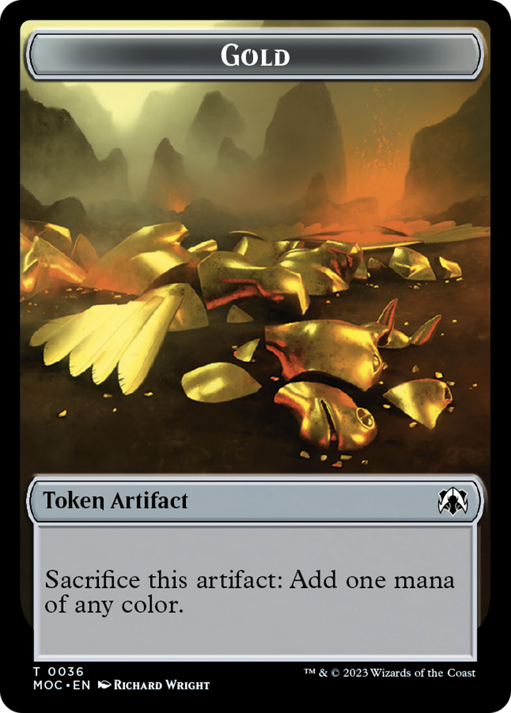 Thopter // Gold Double-Sided Token [Tokens] March of the Machine Commander Tokens MTG Single Magic: The Gathering
