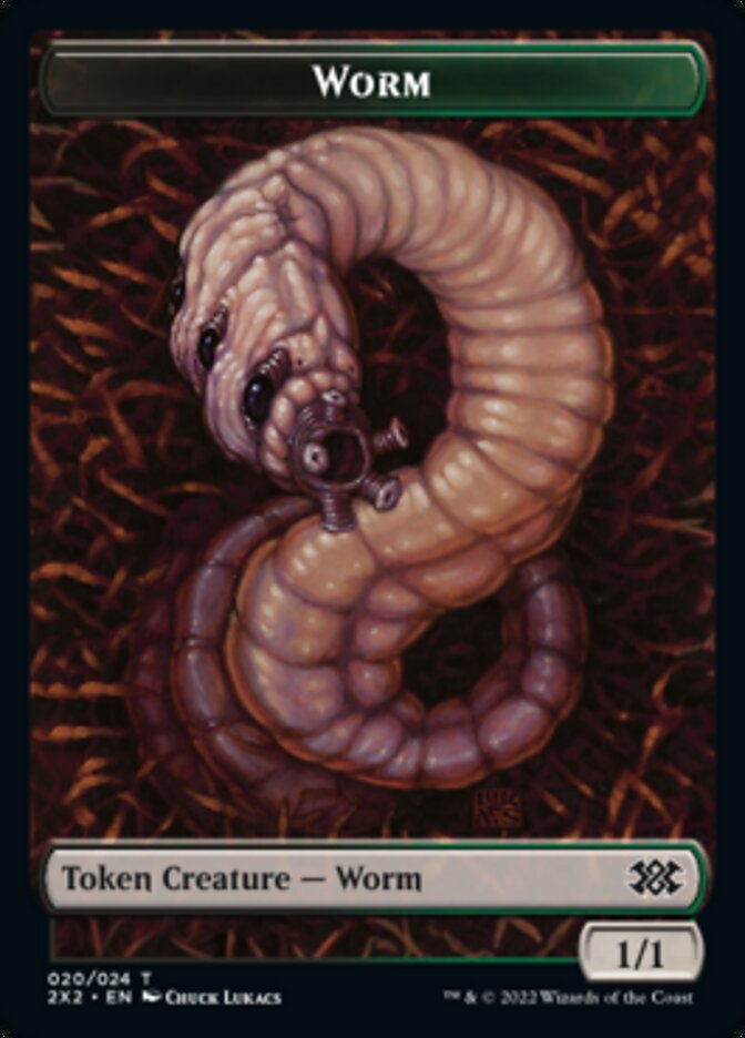 Worm // Soldier Double-Sided Token [Tokens] Double Masters 2022 Tokens MTG Single Magic: The Gathering