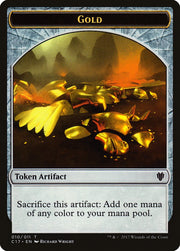 Zombie // Gold Double-Sided Token [Tokens] Commander 2017 Tokens MTG Single Magic: The Gathering
