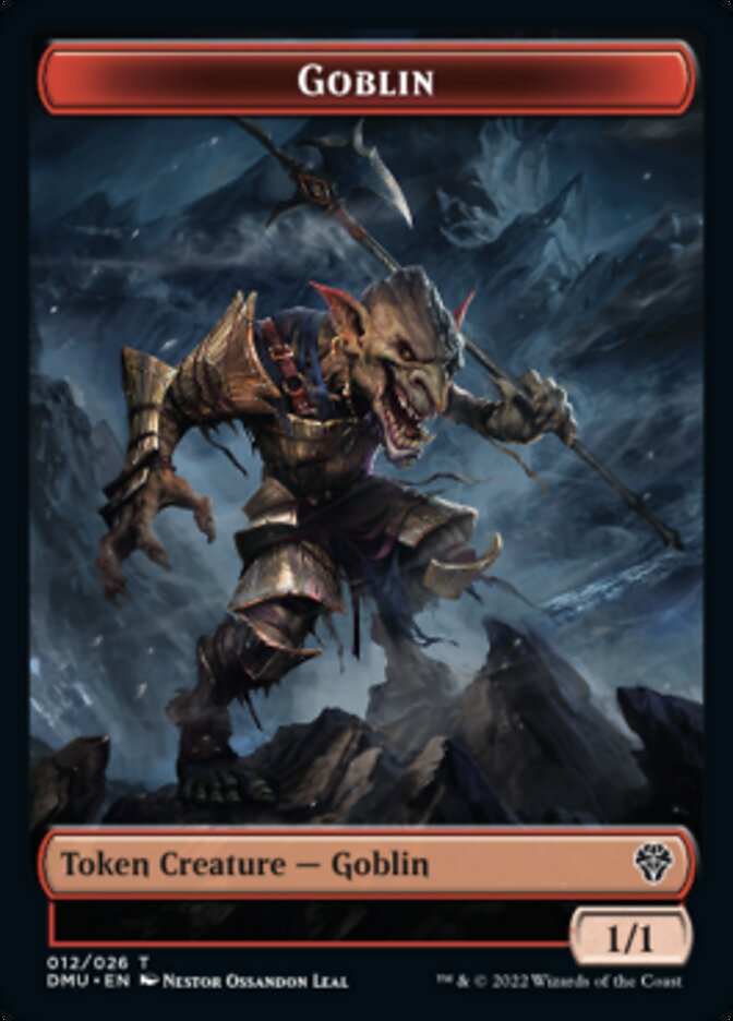 Bird (002) // Goblin Double-Sided Token [Tokens] Dominaria United Tokens MTG Single Magic: The Gathering