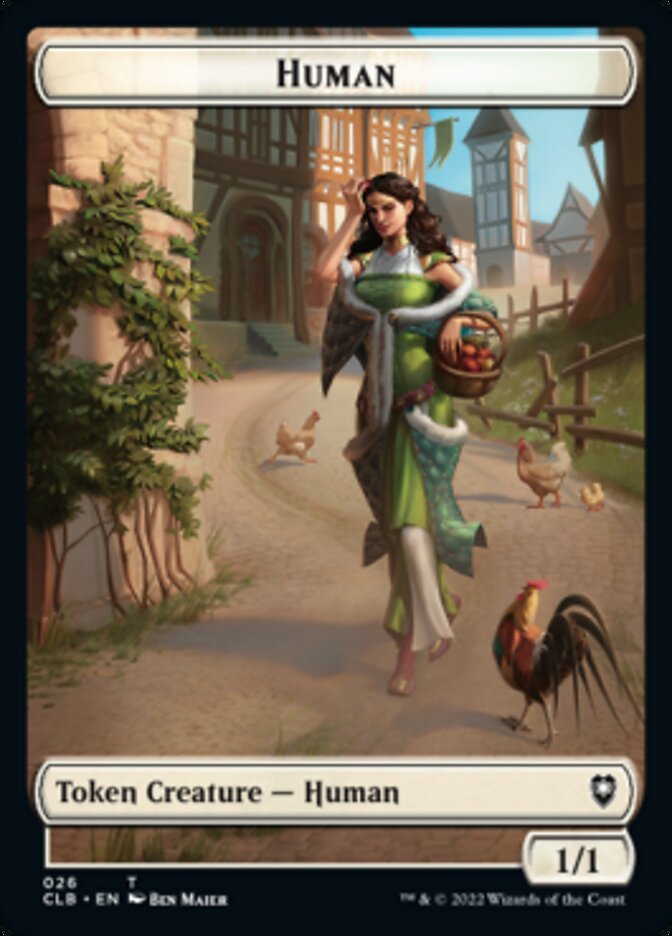 Spider // Human Double-Sided Token [Commander Legends: Battle for Baldur's Gate Tokens] MTG Single Magic: The Gathering   