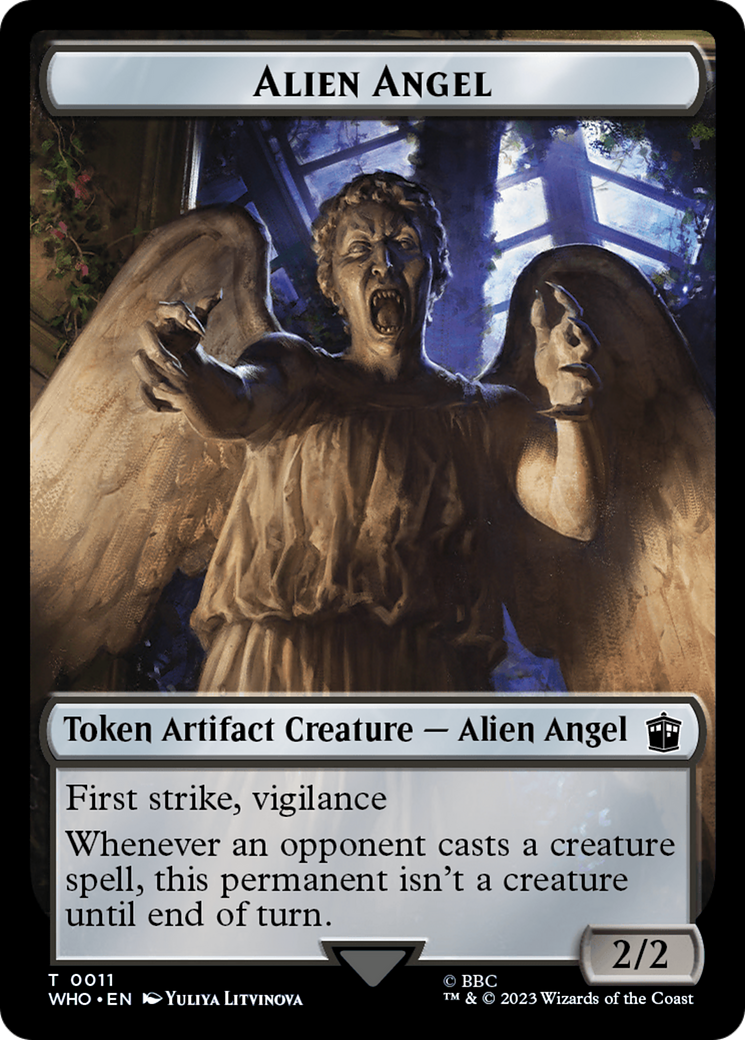 Alien Angel // Mutant Double-Sided Token [Tokens] Doctor Who Tokens MTG Single Magic: The Gathering