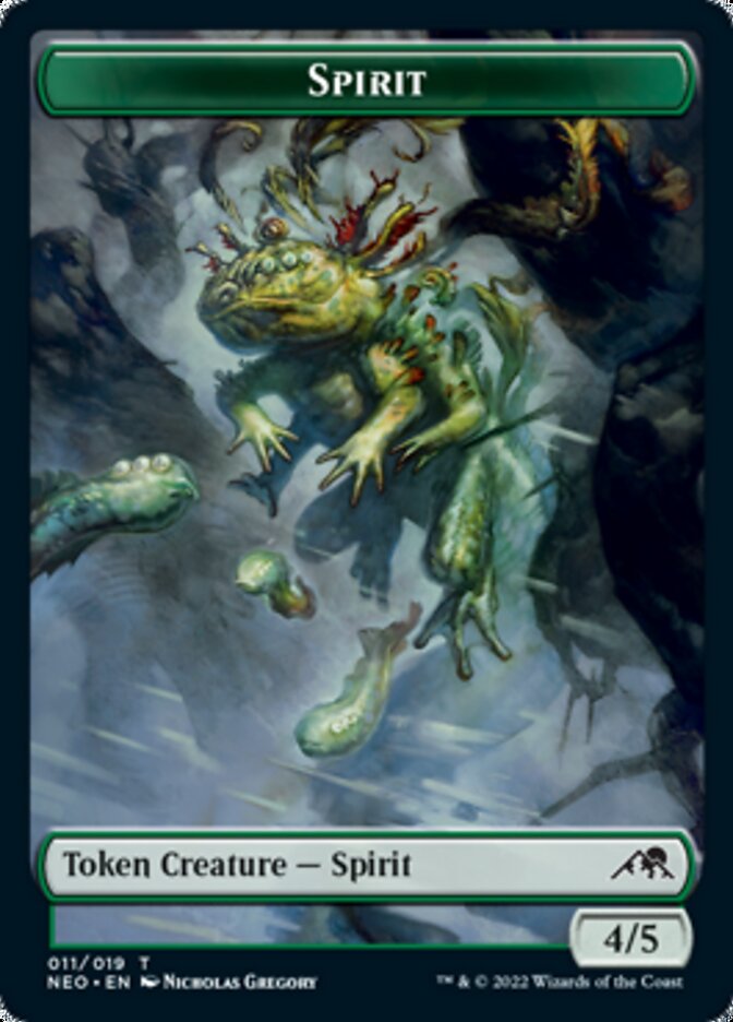 Spirit (002) // Spirit (011) Double-Sided Token [Tokens] Kamigawa: Neon Dynasty Tokens MTG Single Magic: The Gathering