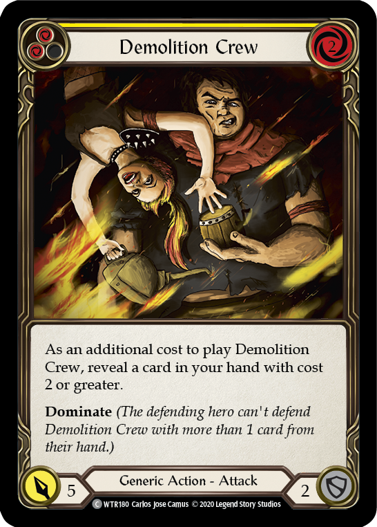 Demolition Crew (Yellow) [WTR180] Unlimited Edition Rainbow Foil Flesh And Blood Single Flesh And Blood   
