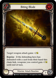 Biting Blade (Yellow) [WTR136] Unlimited Edition Rainbow Foil Flesh And Blood Single Flesh And Blood   