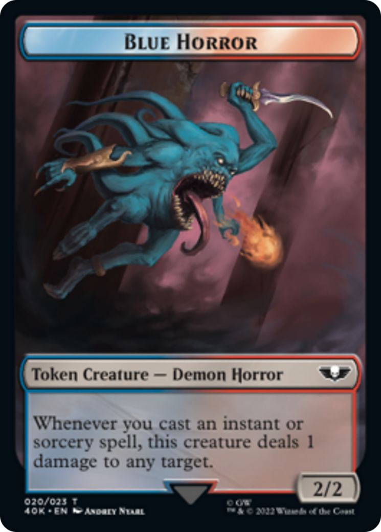 Spawn // Blue Horror Double-Sided Token [Tokens] Warhammer 40,000 Tokens MTG Single Magic: The Gathering