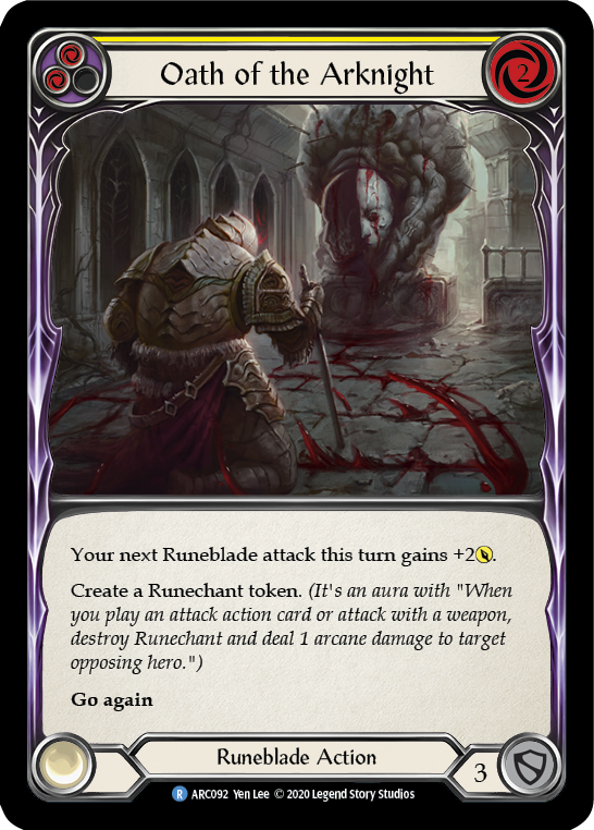 Oath of the Arknight (Yellow) [ARC092] Unlimited Edition Normal Flesh And Blood Single Flesh And Blood   