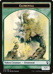 Cat Warrior // Elemental Double-Sided Token [Tokens] Commander 2018 Tokens MTG Single Magic: The Gathering