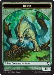 Beast (013) // Plant Double-Sided Token [Tokens] Commander 2018 Tokens MTG Single Magic: The Gathering