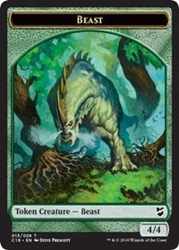 Beast (013) // Plant Double-Sided Token [Tokens] Commander 2018 Tokens MTG Single Magic: The Gathering