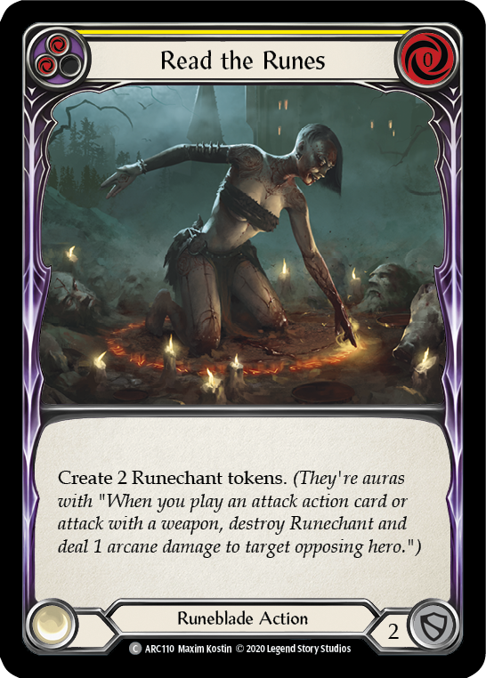Read the Runes (Yellow) [ARC110] Unlimited Edition Rainbow Foil Flesh And Blood Single Flesh And Blood   