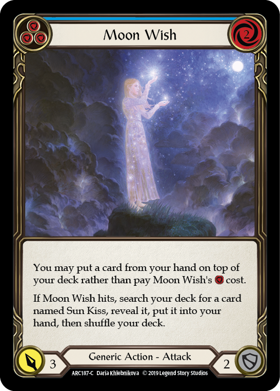 Moon Wish (Blue) [ARC187-C] 1st Edition Rainbow Foil Flesh And Blood Single Flesh And Blood   