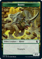 Rhino // Wolf Double-Sided Token [Innistrad: Midnight Hunt Commander Tokens] MTG Single Magic: The Gathering   