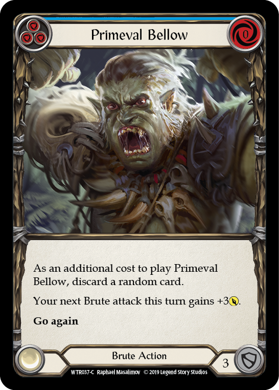 Primeval Bellow (Blue) [WTR037-C] Alpha Print Rainbow Foil Flesh And Blood Single Flesh And Blood   