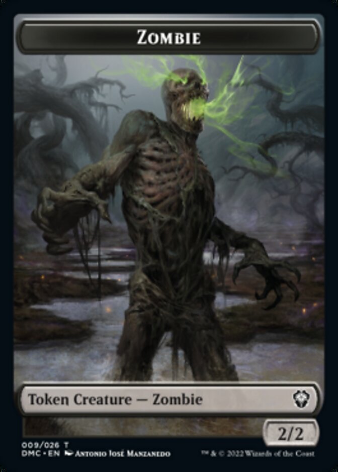 Bird (002) // Zombie Double-Sided Token [Tokens] Dominaria United Tokens MTG Single Magic: The Gathering