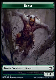 Zombie (005) // Beast (008) Double-Sided Token [Tokens] Innistrad: Midnight Hunt Tokens MTG Single Magic: The Gathering