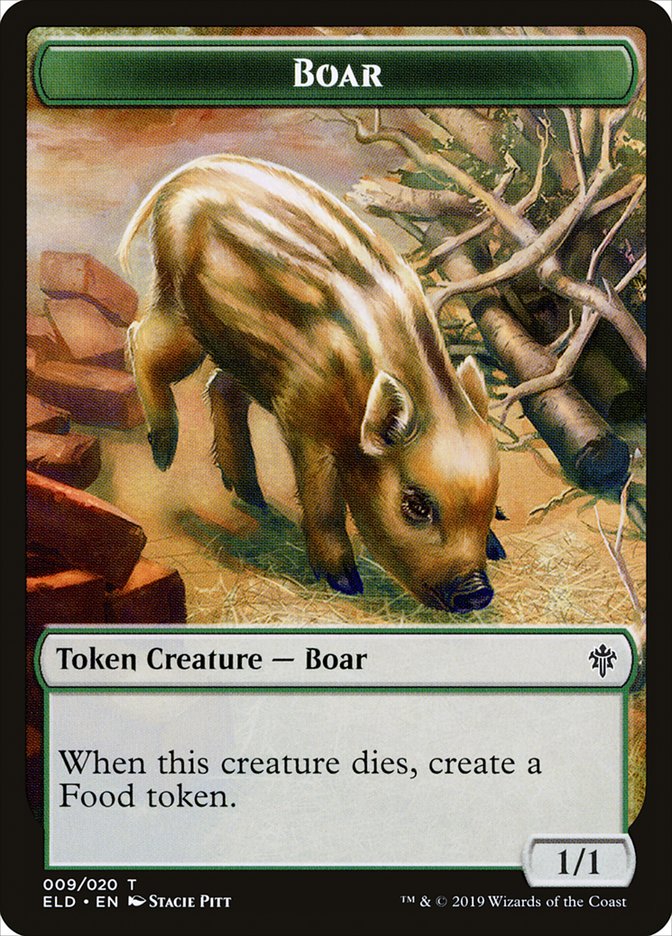 Boar Token [Tokens] Throne of Eldraine Tokens MTG Single Magic: The Gathering
