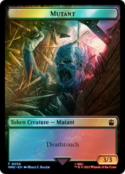 Alien Rhino // Mutant Double-Sided Token (Surge Foil) [Tokens] Doctor Who Tokens MTG Single Magic: The Gathering