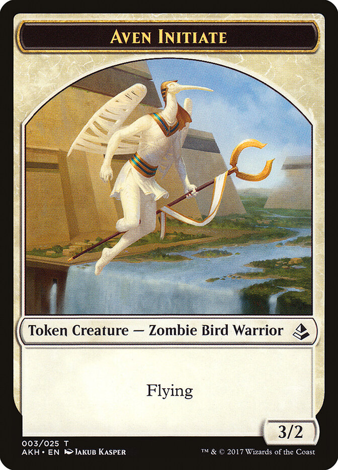 Aven Initiate // Snake Double-Sided Token [Tokens] Amonkhet Tokens MTG Single Magic: The Gathering
