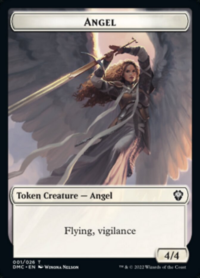 Bird (002) // Angel Double-Sided Token [Tokens] Dominaria United Tokens MTG Single Magic: The Gathering