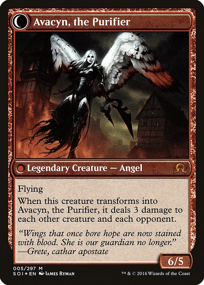 Archangel Avacyn // Avacyn, the Purifier [Shadows over Innistrad Prerelease Promos] MTG Single Magic: The Gathering   