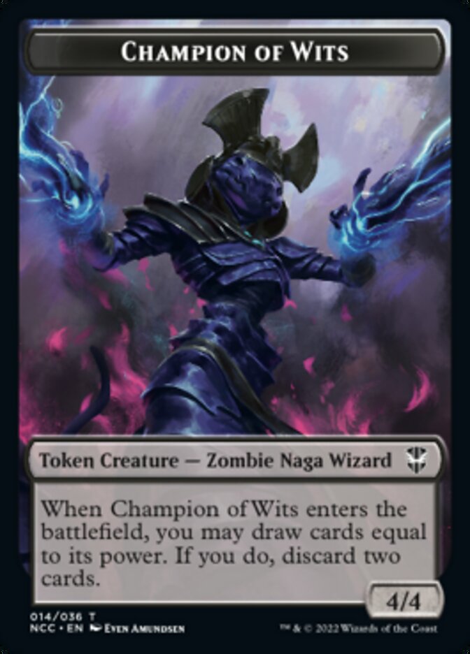 Tentacle // Champion of Wits Double-Sided Token [Streets of New Capenna Commander Tokens] MTG Single Magic: The Gathering   