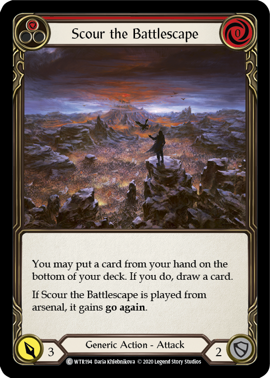 Scour the Battlescape (Red) [WTR194] Unlimited Edition Rainbow Foil Flesh And Blood Single Flesh And Blood   