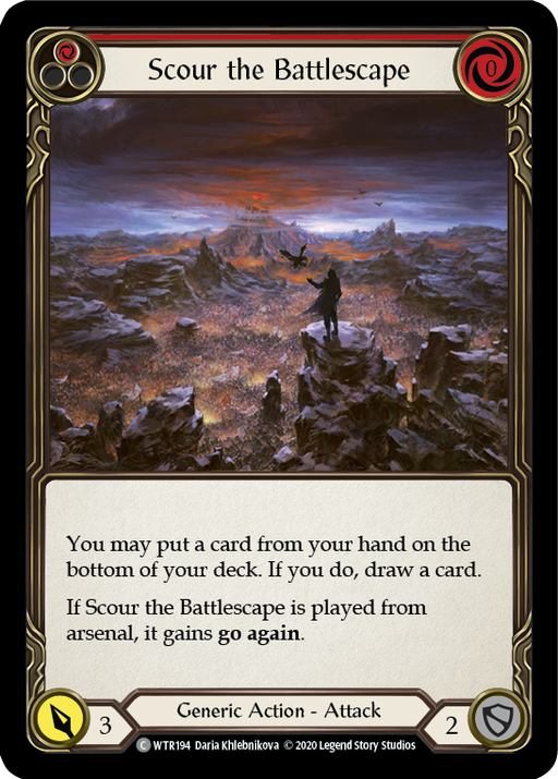Scour the Battlescape (Red) [WTR194] Unlimited Edition Rainbow Foil Flesh And Blood Single Flesh And Blood   