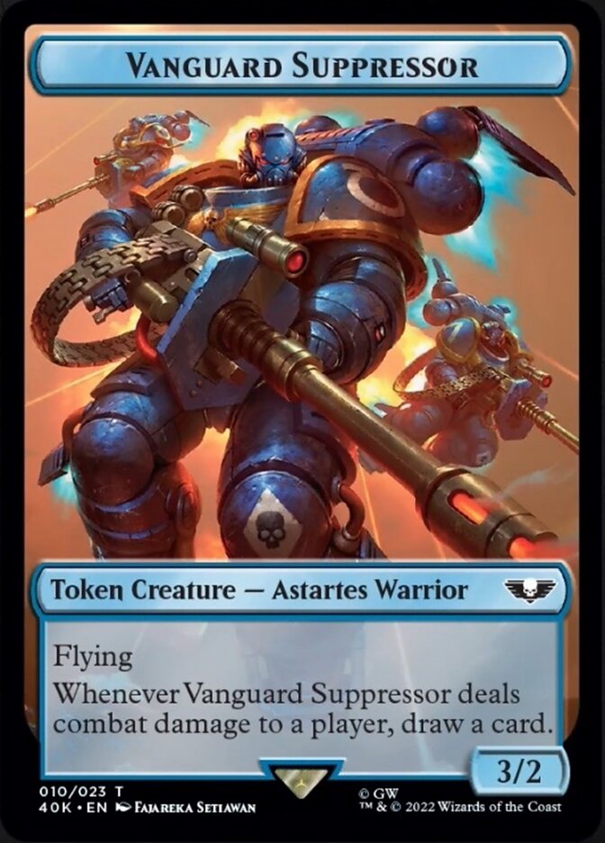 Soldier (004) // Vanguard Suppressor Double-Sided Token (Surge Foil) [Tokens] Warhammer 40,000 Tokens MTG Single Magic: The Gathering
