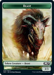 Beast // Cat (020) Double-Sided Token [Tokens] Core Set 2021 Tokens MTG Single Magic: The Gathering