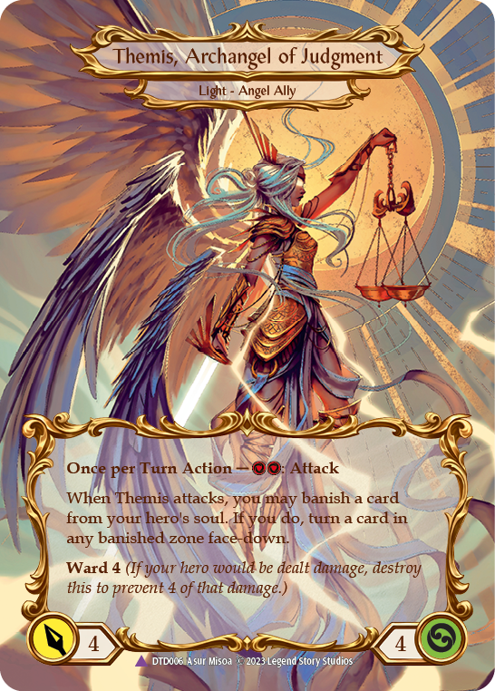Figment of Judgment // Themis, Archangel of Judgment (Marvel) [DTD006] (Dusk Till Dawn)  Cold Foil Flesh And Blood Single Flesh And Blood   