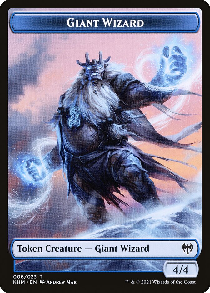 Elf Warrior // Giant Wizard Double-Sided Token [Tokens] Kaldheim Tokens MTG Single Magic: The Gathering