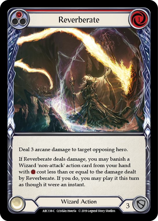 Reverberate (Red) [ARC138-C] 1st Edition Rainbow Foil Flesh And Blood Single Flesh And Blood   
