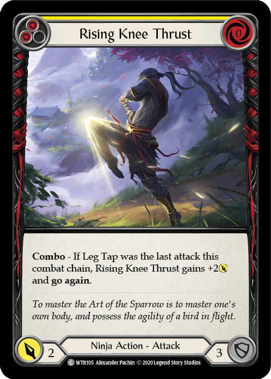 Rising Knee Thrust (Yellow) [WTR105] Unlimited Edition Rainbow Foil Flesh And Blood Single Flesh And Blood   
