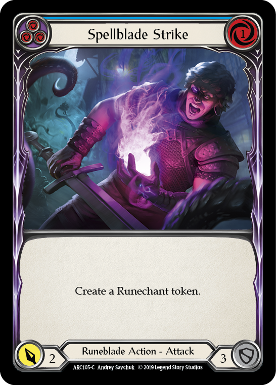 Spellblade Strike (Blue) [ARC105-C] 1st Edition Rainbow Foil Flesh And Blood Single Flesh And Blood   