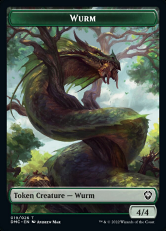 Soldier // Wurm Double-Sided Token [Dominaria United Tokens] MTG Single Magic: The Gathering   